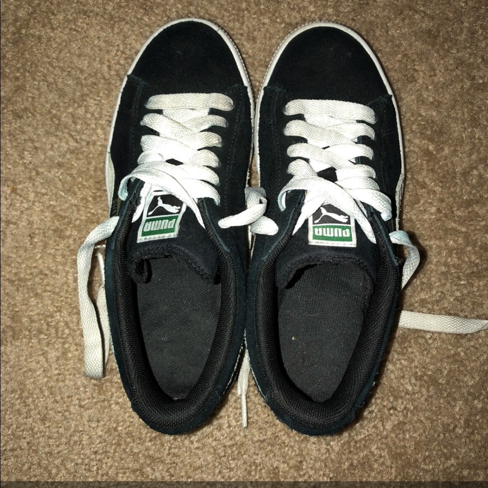 black suede pumas